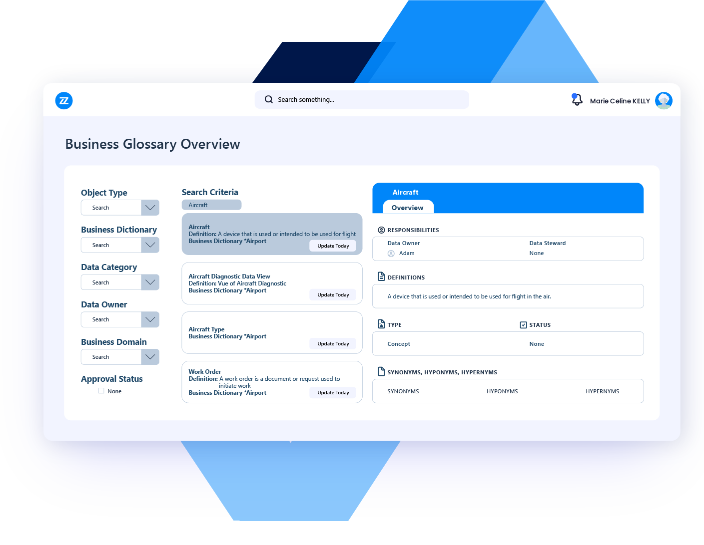 data management use case business glossary management