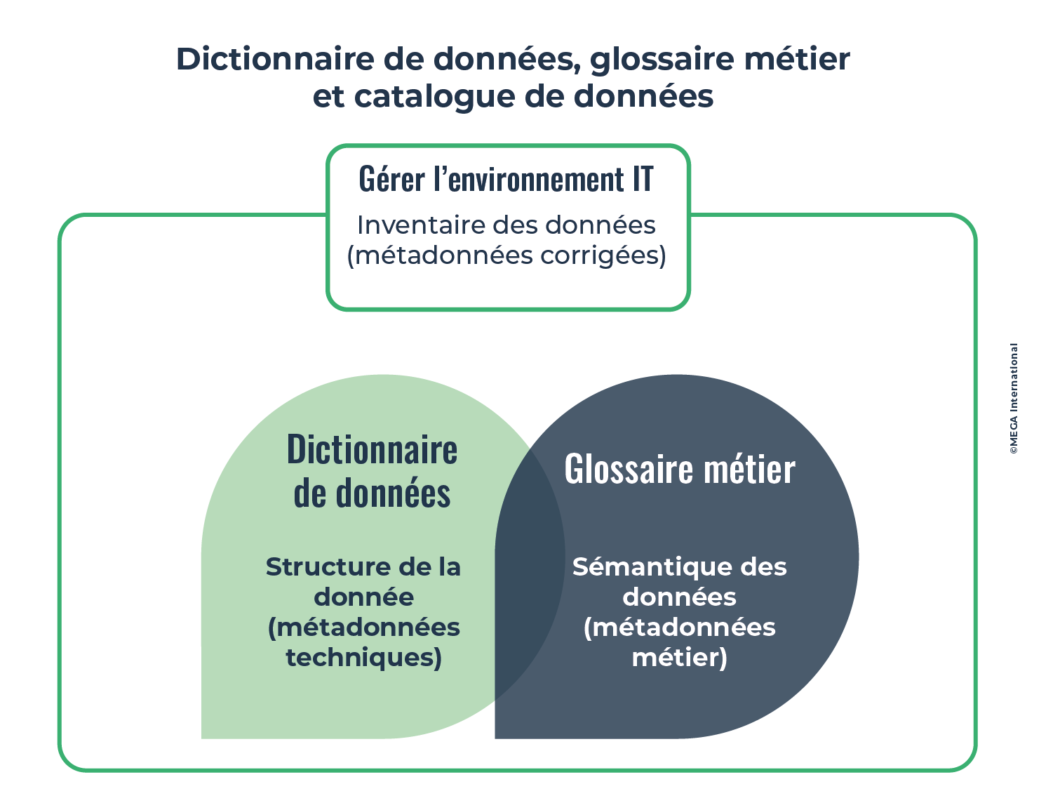 Dictionnaire de données, glossaire métier et catalogue de données