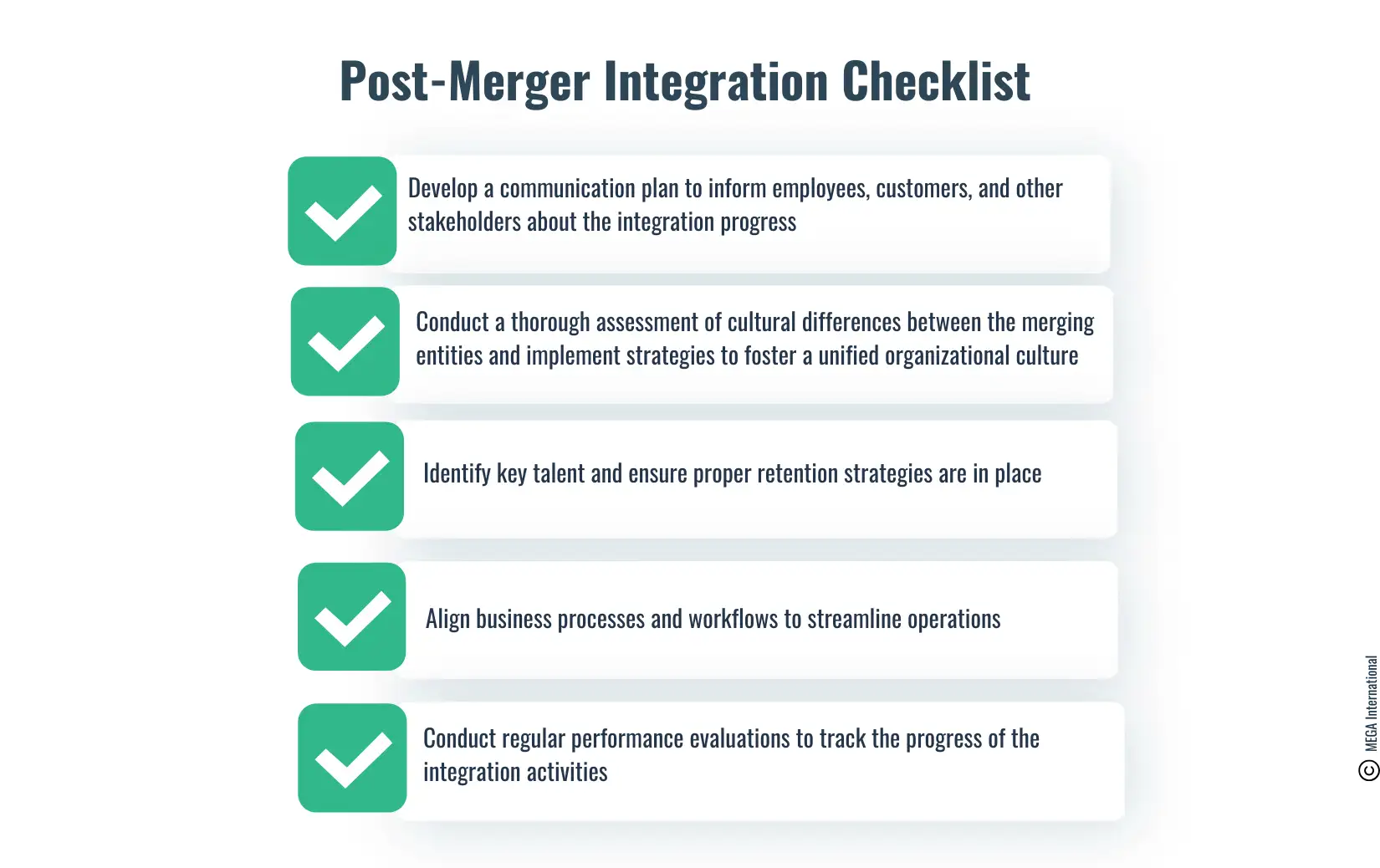 Post-Merger Integration Checklist