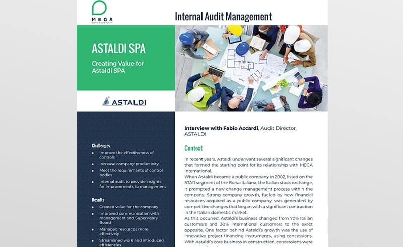 Internal Audit Management: Creating Value for Astaldi