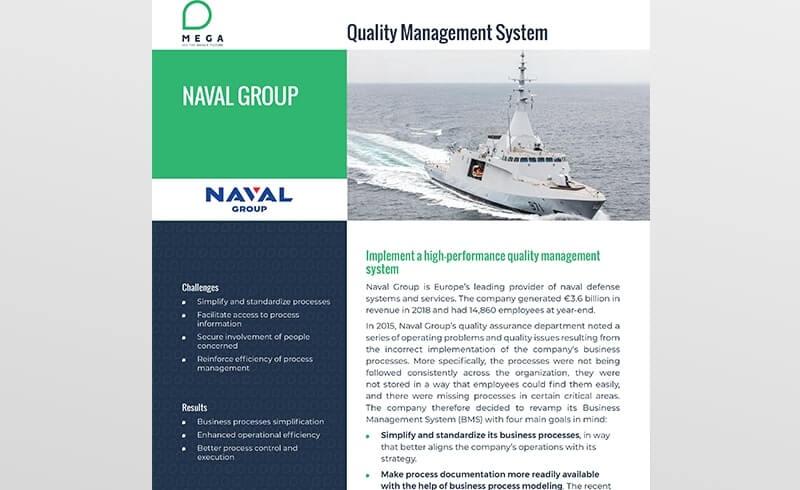 Naval Group implements a high-performance quality management system