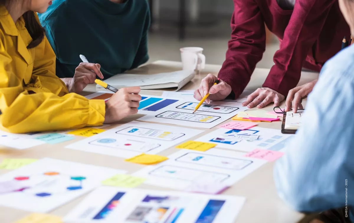 People working together on an design project