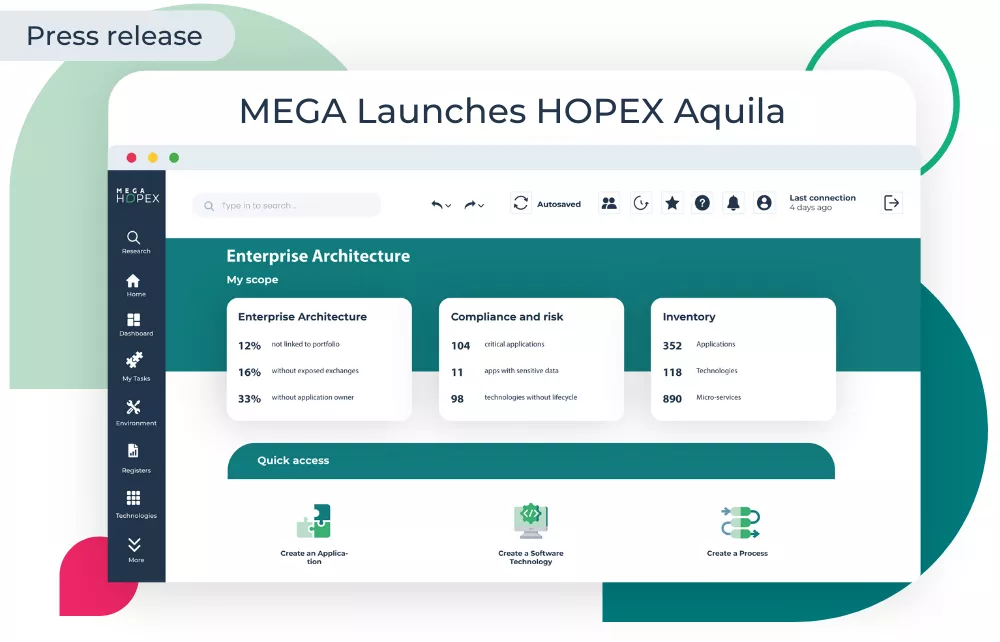 Press release - MEGA launches HOPEX Aquila