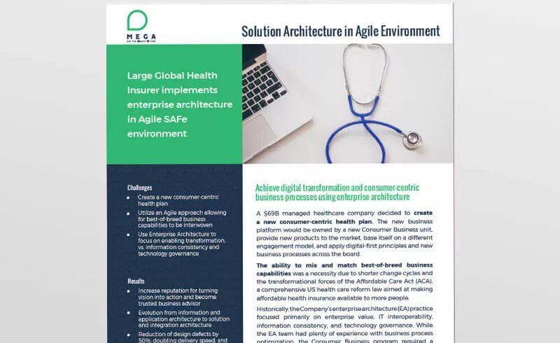 Large Global Health Insurer implements enterprise architecture in Agile SAFe environment